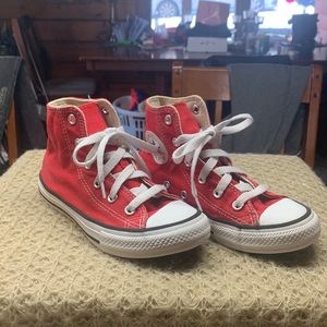 Converse Chuck Taylor High Tops Sz 13 Y Red